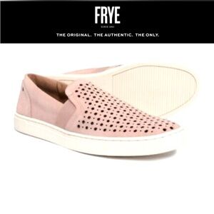 Sz 9.5 | FRYE: Peggy perforated slip-on sneakers | EUC | Pale Pink